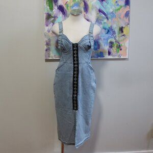 Finders Keepers | Finders Denim Midi Dress with Corset Detailing
